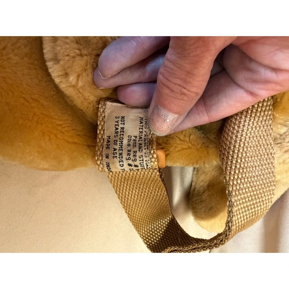 Vintage Dan Dee Teddy Bear Plush Backpack Brown Stuffed Animal Book Bag 1990 Y2K